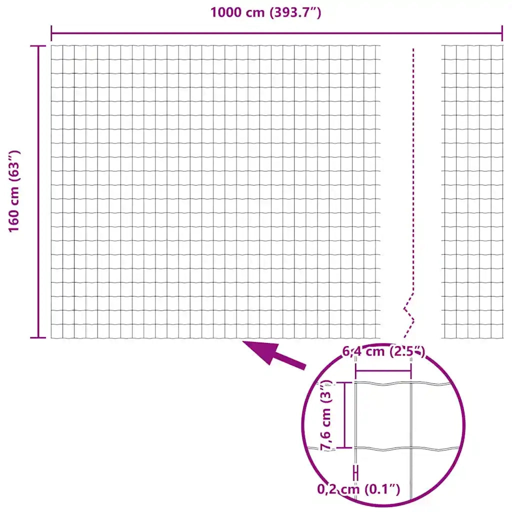 Recinzione Euro 1,6 x 10 m Ferro rivestito in PVC 42004745