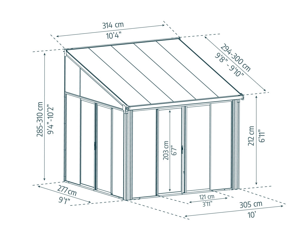 Pergola Chiusa in Alluminio San Remo 3X3 m Grigio