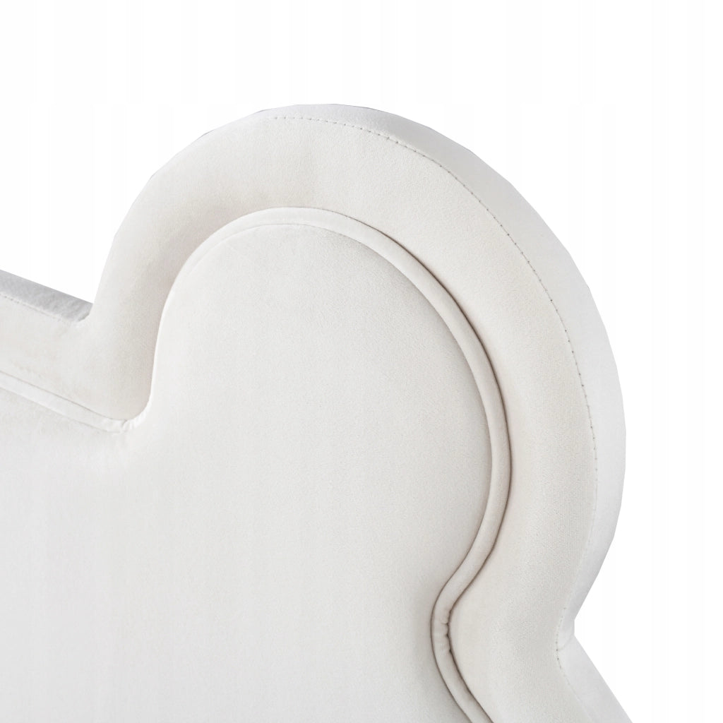 Letto imbottito - Xylo - 140x200 - Bianco - Velluto