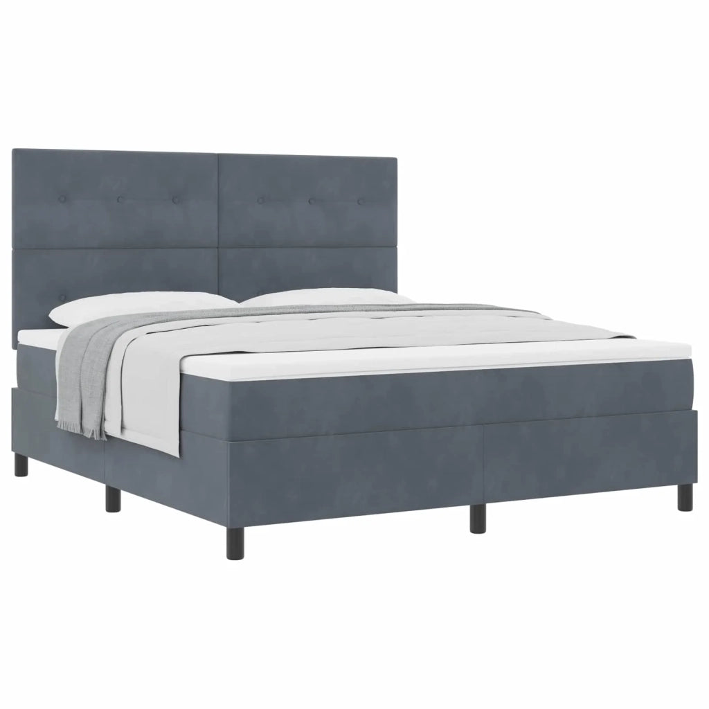 Letto a molle con materasso Grigio scuro 180 x 200 cm Velluto 3339849