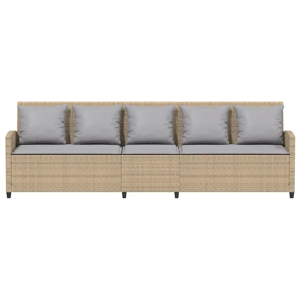 Divano da Giardino con Cuscini a 5 Posti Beige in Polyrattan 4104116