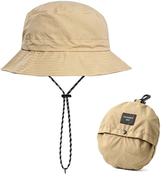Cappello di paglia - Ripiegabile - Adattabile - Protezione solare - Respiro - Cinturino in elastico - Leggero in poliestere