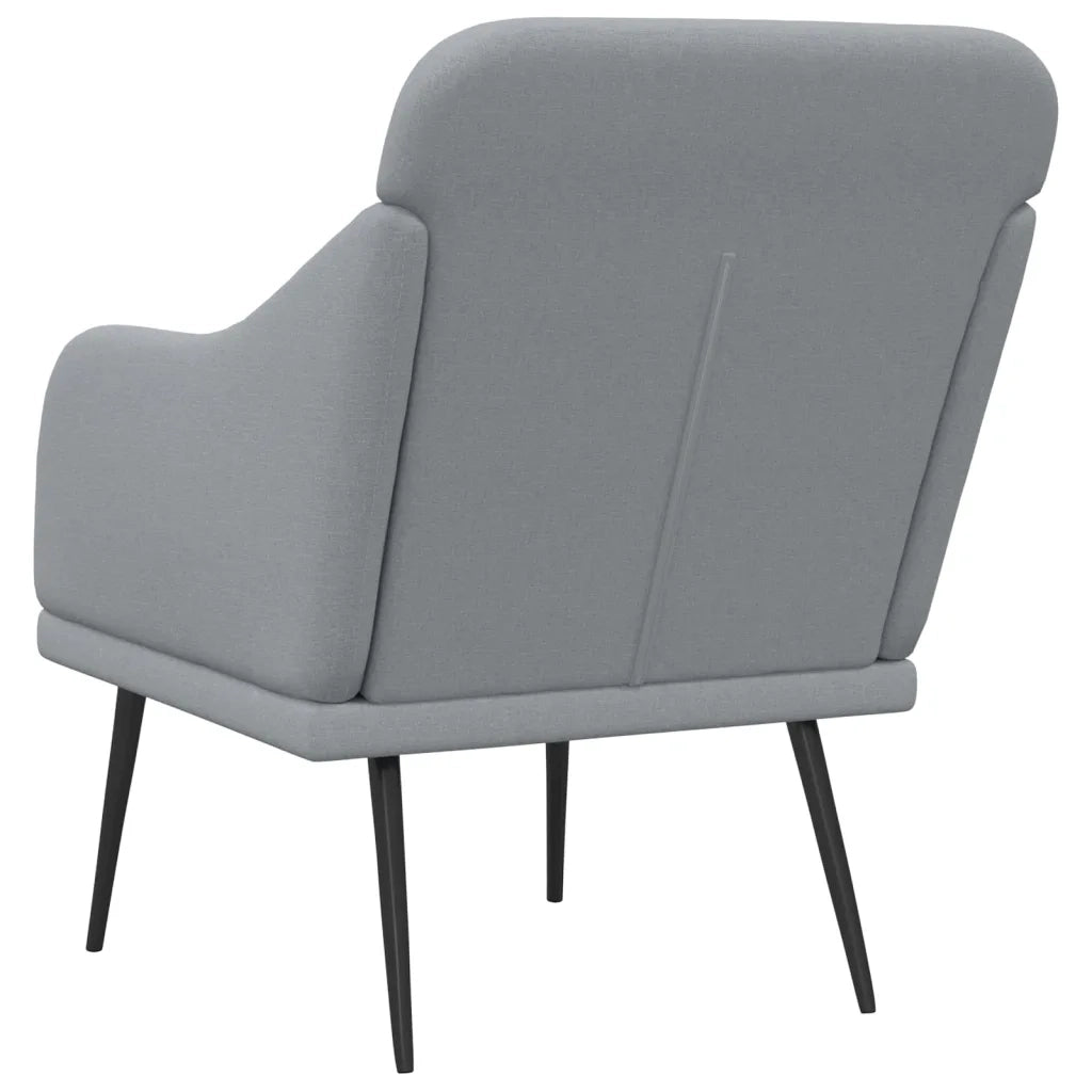 Poltrona-Divano Sedia-Poltroncina Grigio Chiaro 63x76x80 cm in Tessuto
