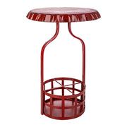Tavolo portabottiglie in metallo rosso 42x42x60h