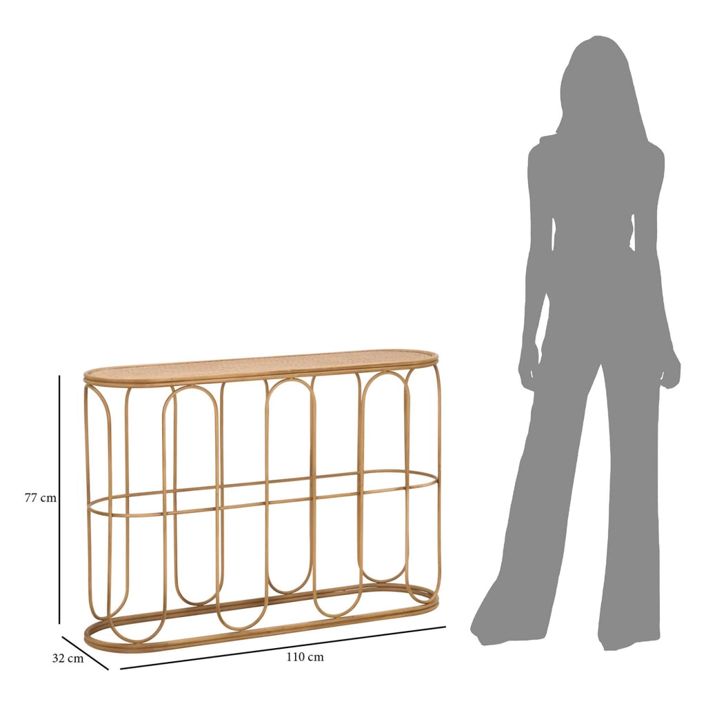 Tiznit, Consolle un Ripiano, 110x32x77h cm Marrone