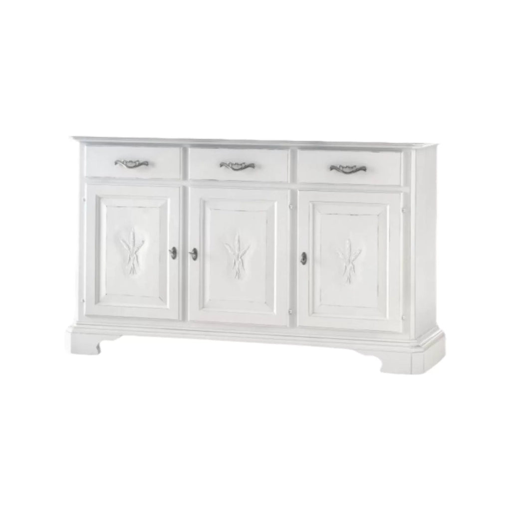 Madia credenza shabby chic 3 ante in legno arte povera 163x49x98 - Mobili 2G