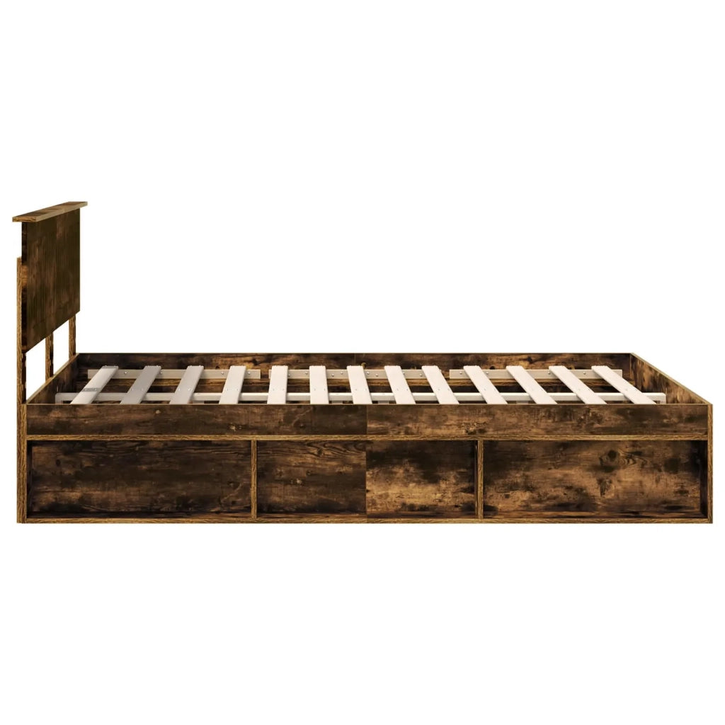 Struttura del letto Rovere fumé 135 x 190 cm Pino massello 3410613