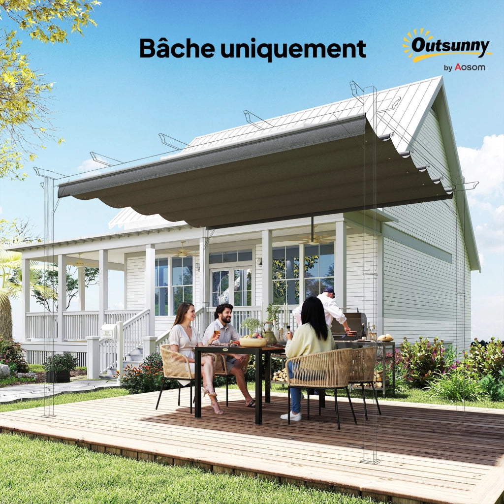 Telo per Pergola Retrattile ¨C zephmum ¨C Grigio Scuro 350x260 cm