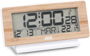 Alarme Digitale con Visualizzazione della Temperatura e Calendario in Design di Bambù - Display LCD con Funzione di Riposo