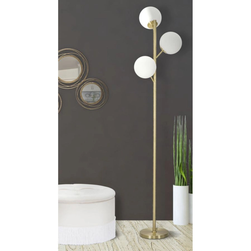 Lampada da Terra VKH201, Oro, Metallo, 36x36x190 cm