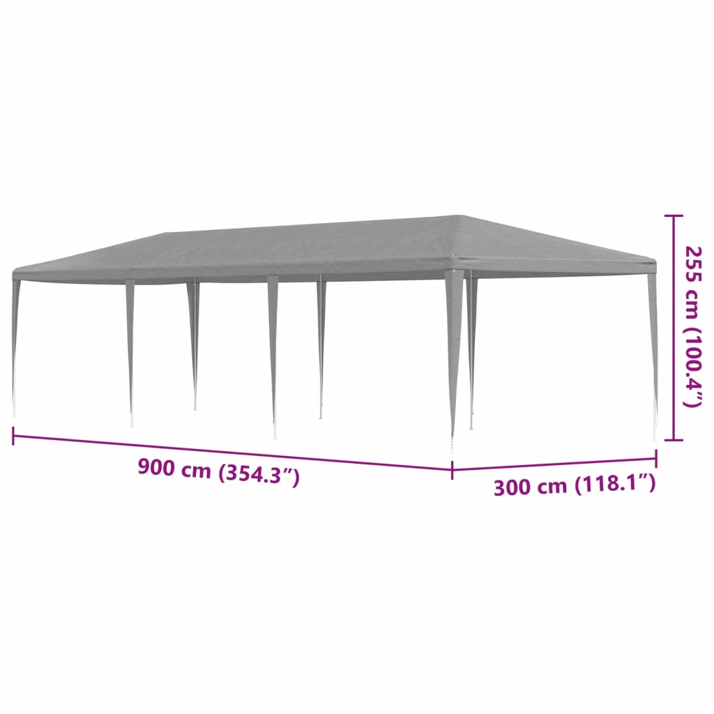 Tenda Party Grigio chiaro 900 x 300 x 255 cm PE e Acciaio 42032991