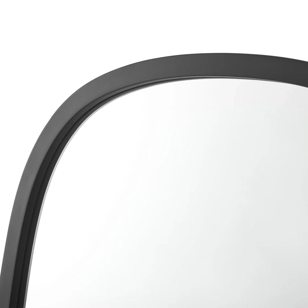 Specchio da parete ovale 70 x 50 cm nero opaco 03_0007896