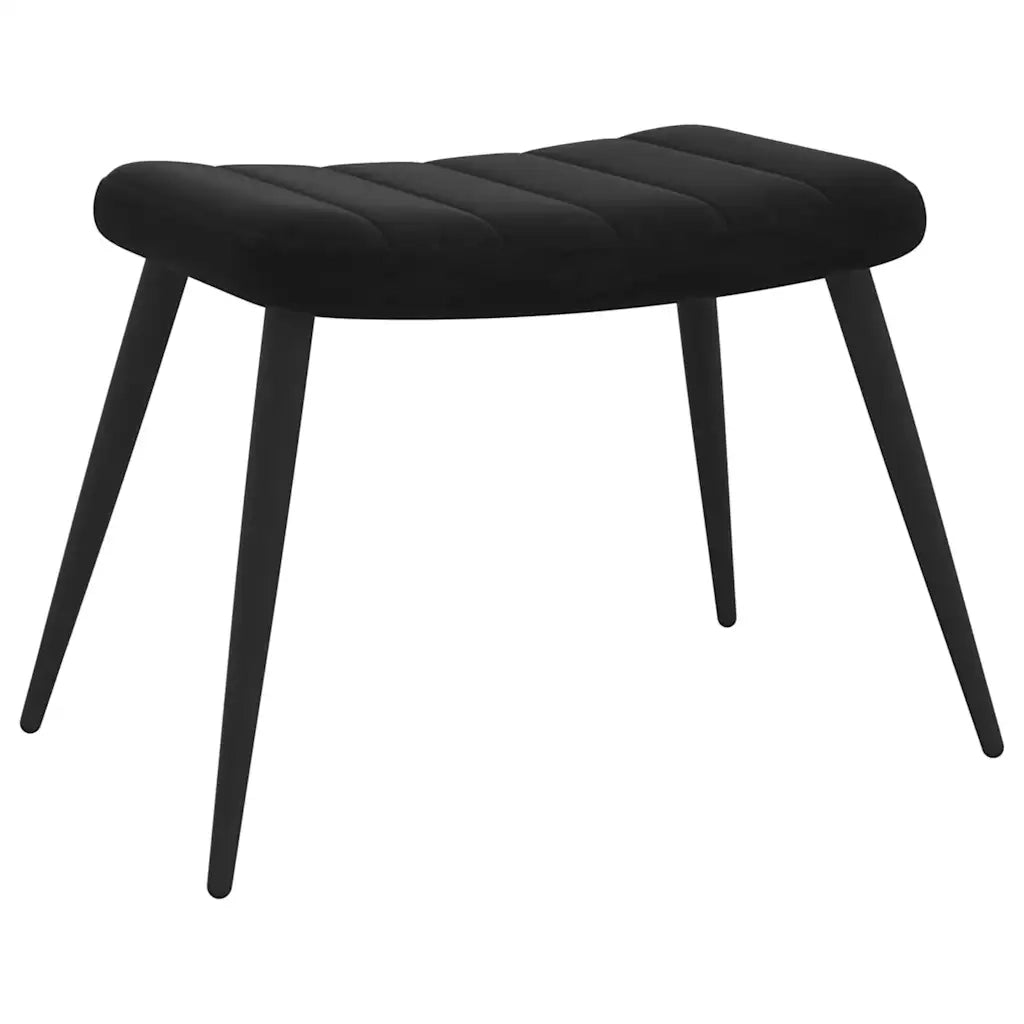 Poltrona Relax | Sedia Relax con Sgabello Nero in Velluto