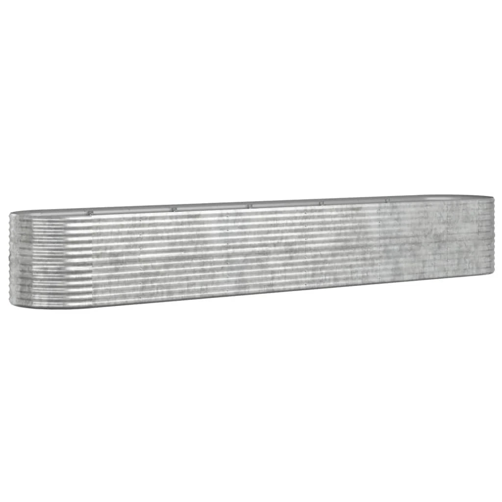 Fioriera aiuola rialzata vassoio piante fiori terrazza giardino giardino argento acciaio verniciato a polvere Argento 02_0039705