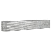 Fioriera aiuola rialzata vassoio piante fiori terrazza giardino giardino argento acciaio verniciato a polvere Argento 02_0039705