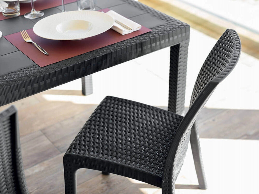 Sedia da Giardino Virginia 47x59x86 h cm in Wicker Antracite