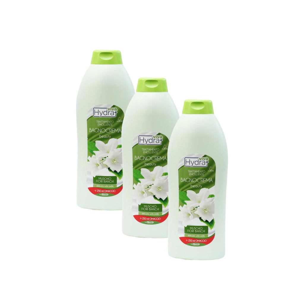 KIT SET 3 PZ MAURY'S BAGNOSCHIUMA 1 LT MUSCHIO E FIORI BIANCHI