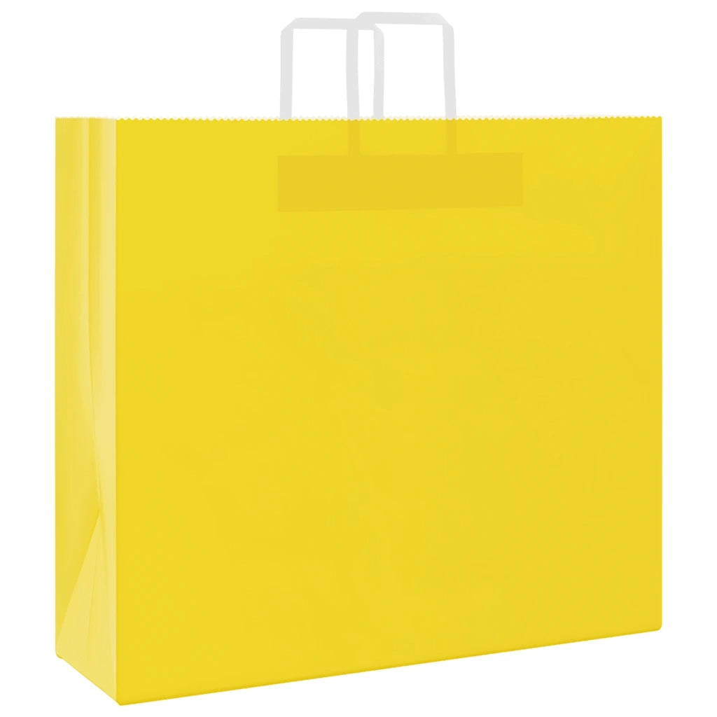 Sacchetti di Carta 50 pz con Manici Gialli 54x15x49 cm 4102004