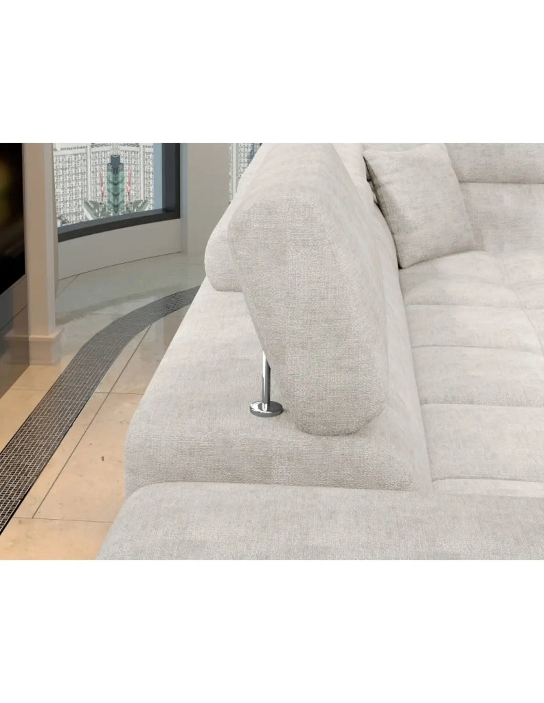 Divano angolare convertibile PALAZZO 4 posti beige – angolo sinistro con baule