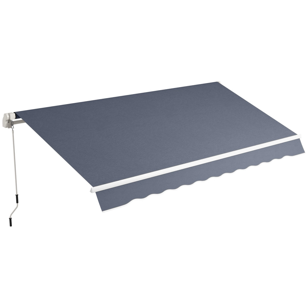 Tenda da Sole per Esterno a Bracci Avvolgibile con Apertura a Manovella, 360x250 cm, Grigio