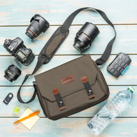 Mantona borsa fotografica Milano grande marrone