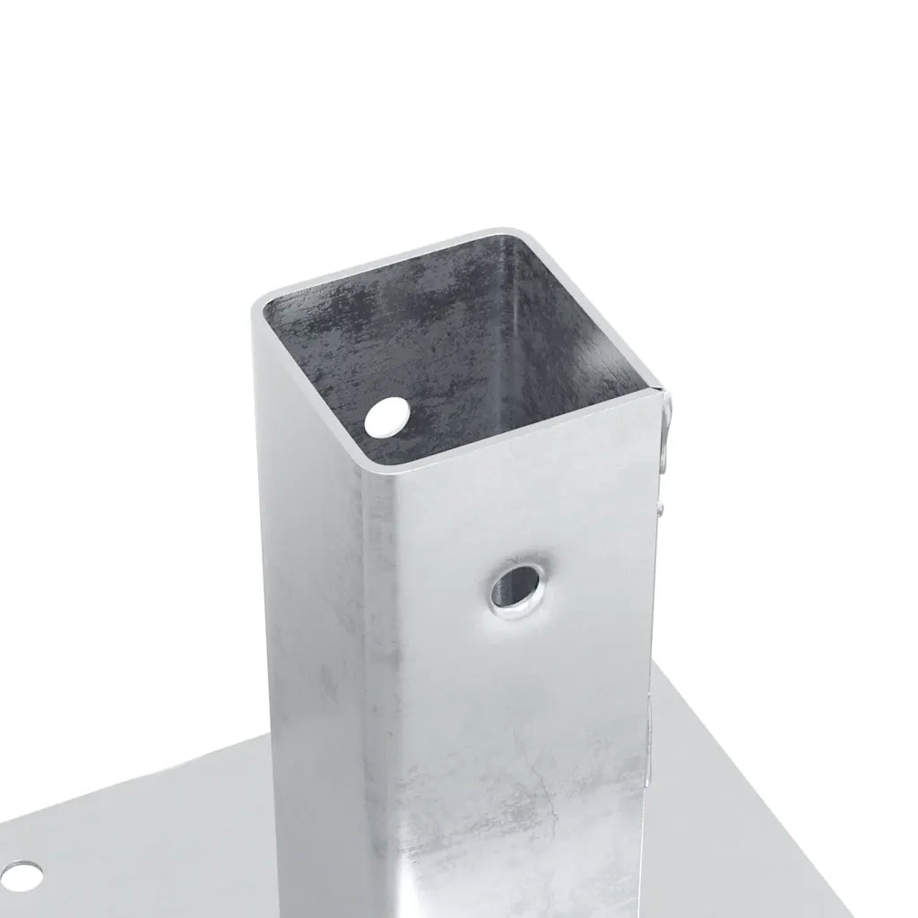 Basi per Pali Quadrate 12 pz Argento 51x51 mm Acciaio Zincato CFW5587598