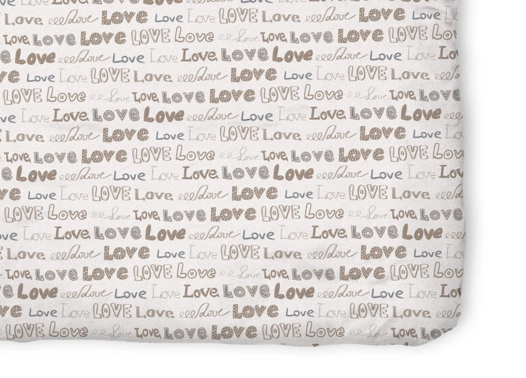 Copriletto Piquet Primavera Estate 100% Cotone Disegno Love Love Cuori - Matrimoniale - Beige