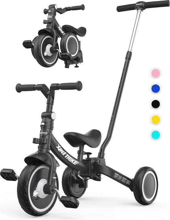 Triciclo 7 in 1 per bambini con manubrio regolabile e ruote ripiegabili