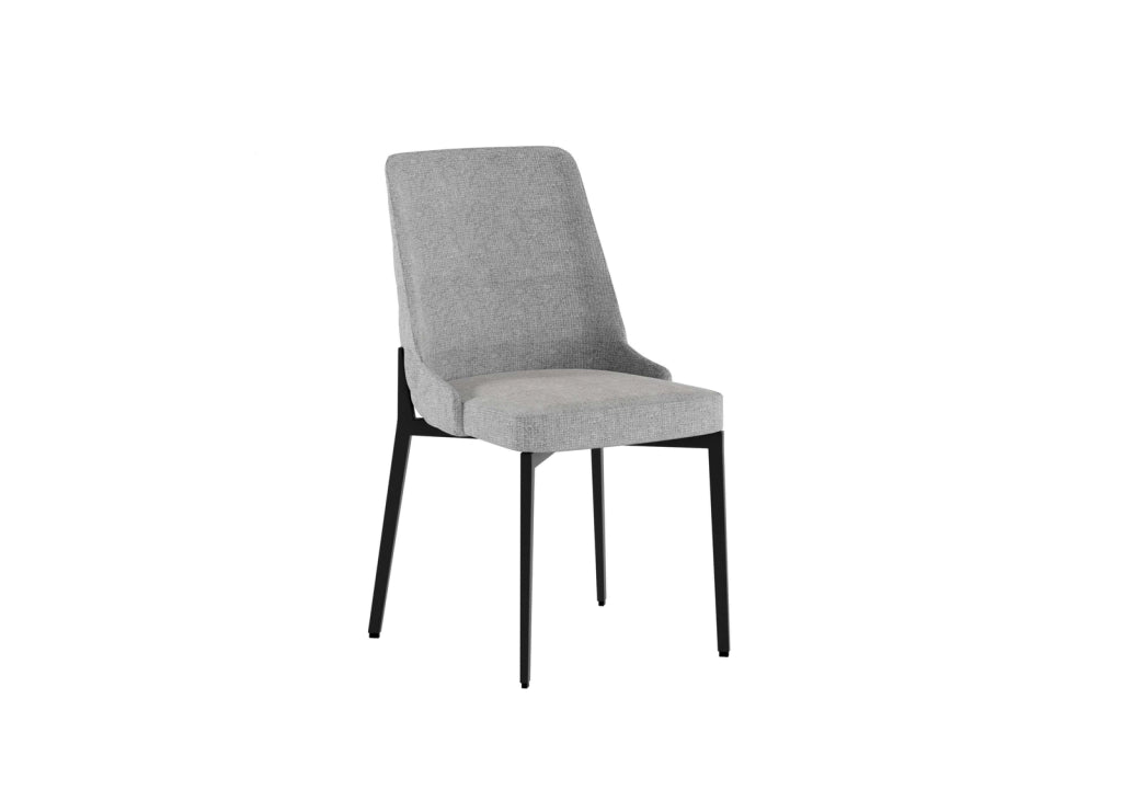 Set 4 Sedie Ambra 48x58,5x89 cm in Tessuto Easy-Clean Grigio Chiaro