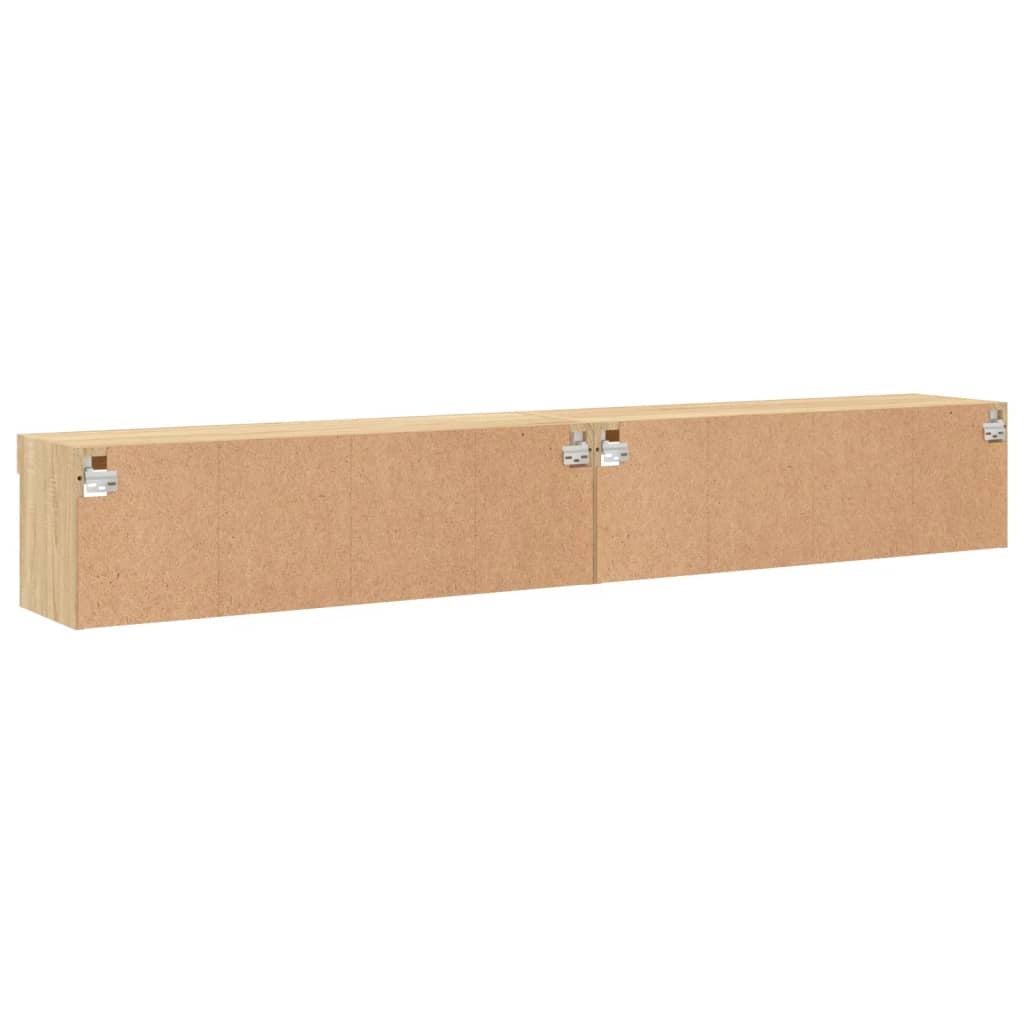 Mobile TV multimediale scaffale TV credenza mobile TV per sala da pranzo soggiorno camera da letto con luci LED 2 pezzi rovere Sonoma 100 x 30 x 30 cm marrone 02_0028871