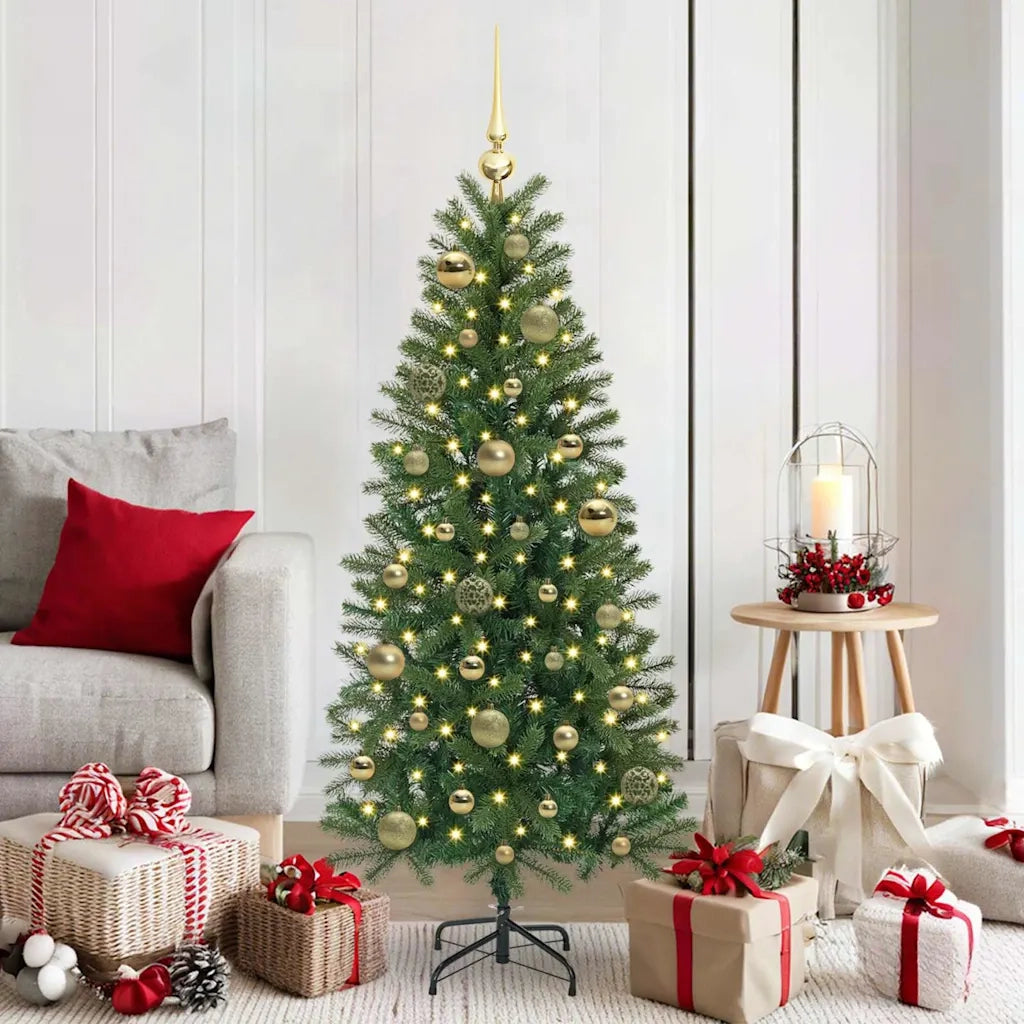 Set di Palle di Natale con 150 LED 61 pz Oro Plastica CFW1644968