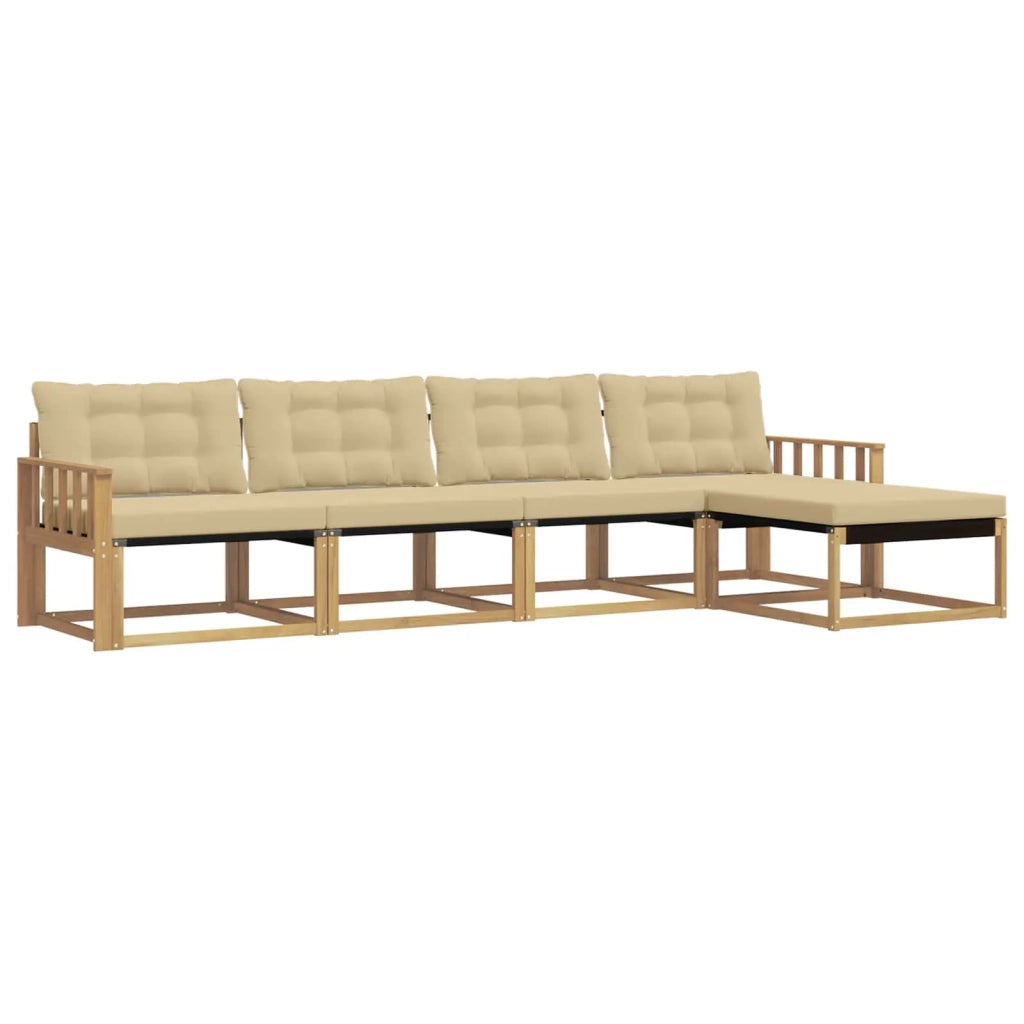 Set di divani da esterno 5 pz Bianco e Beige 3388587
