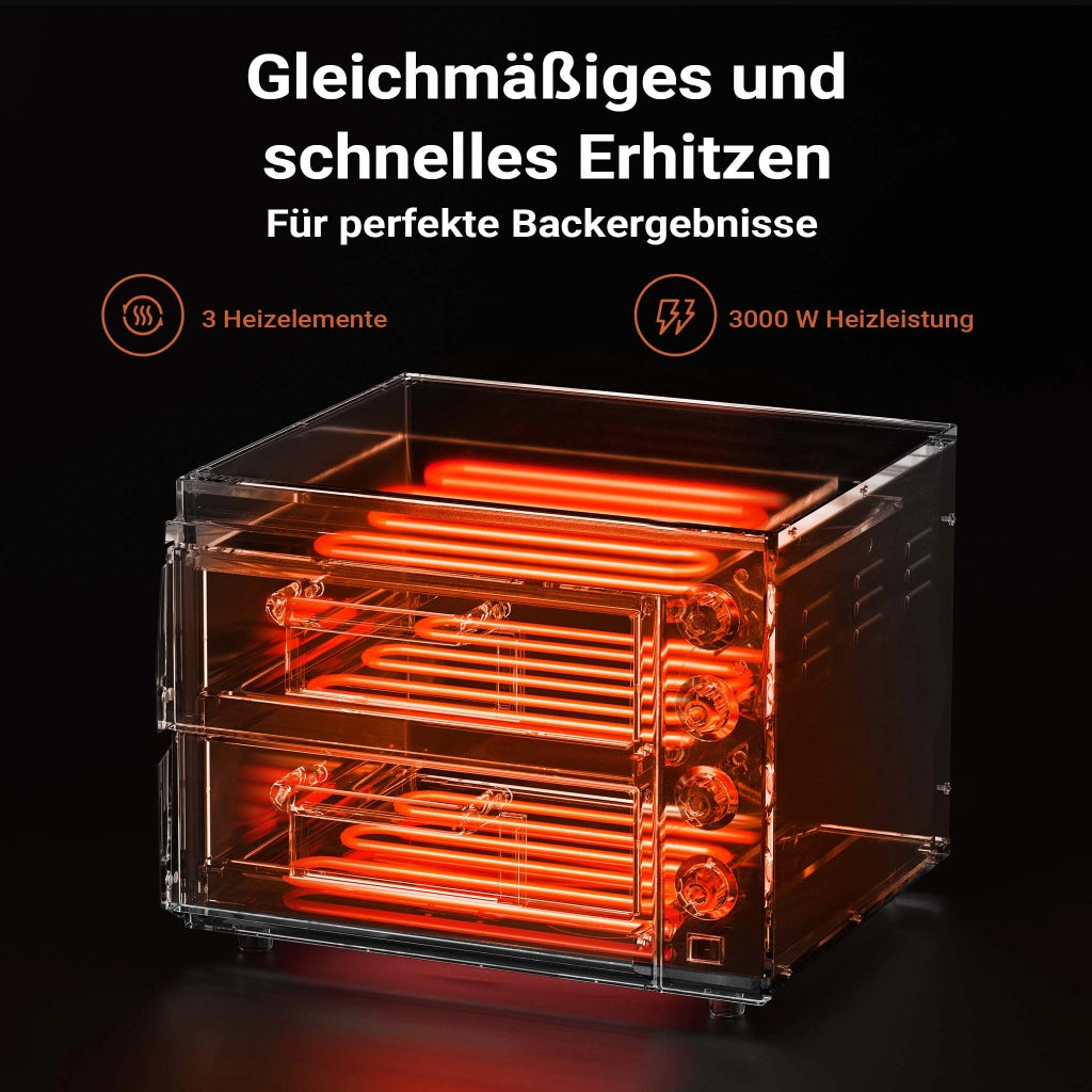 Forno pizza elettrico a 2 livelli, con pietra refrattaria in cordierite, 3000W, 350°C Fornetto pizza