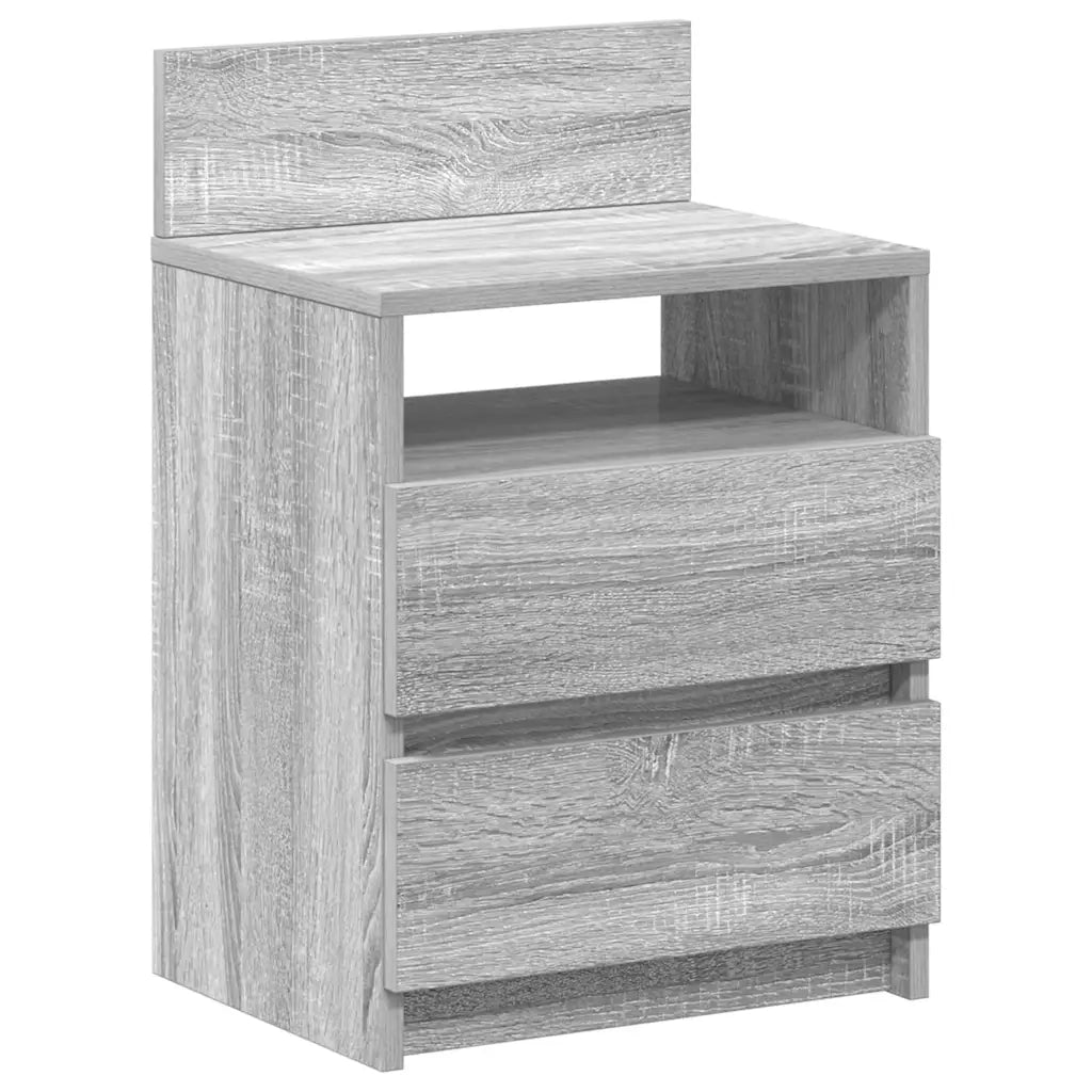 Comodini 2 pz con 2 Cassetti Grigio Sonoma 40x33x60 cm 858571