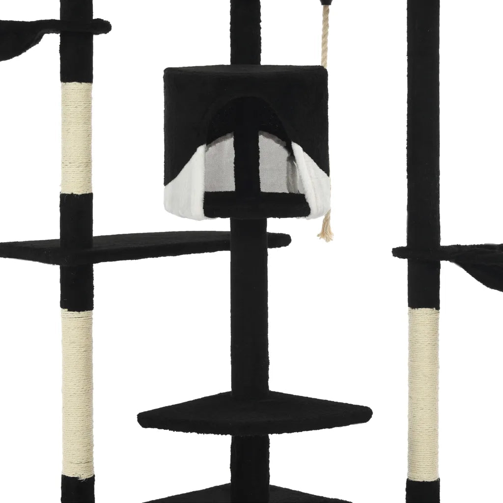 Albero per Gatti e Tiragraffi in Sisal 203 cm Nero e Bianco CFW6331878