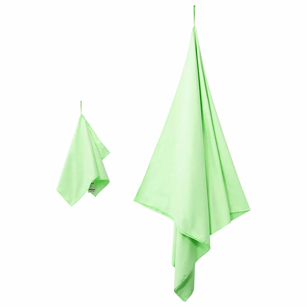 Set di Asciugamani Sportivi 2 pz | Teli per bagno Verde Tessuto