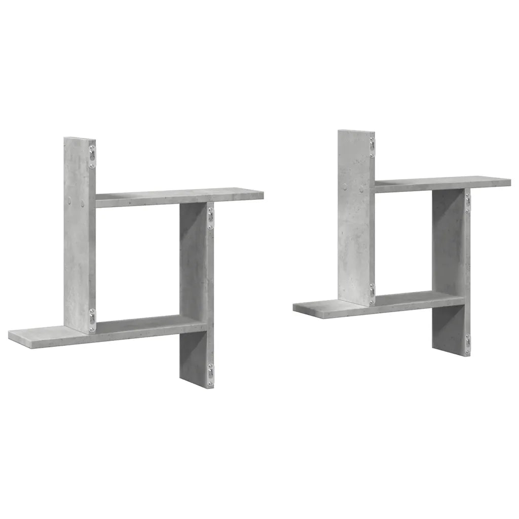 vidaXL Mensole a Muro 2pz Grigio Cemento 50x12x50 cm in Truciolato