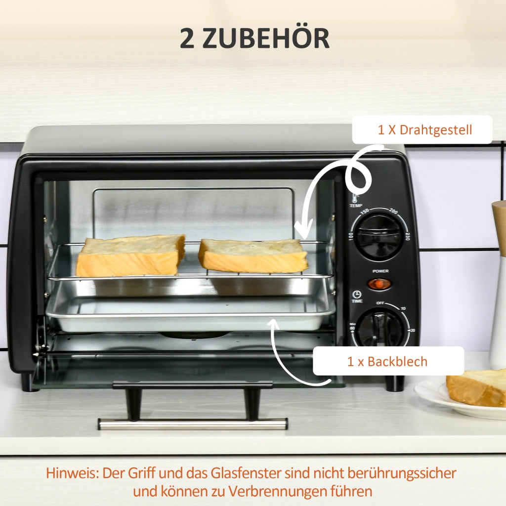 Forno a tostare mini ¨C zephmum ¨C 10L 36.5x26x22cm Nero