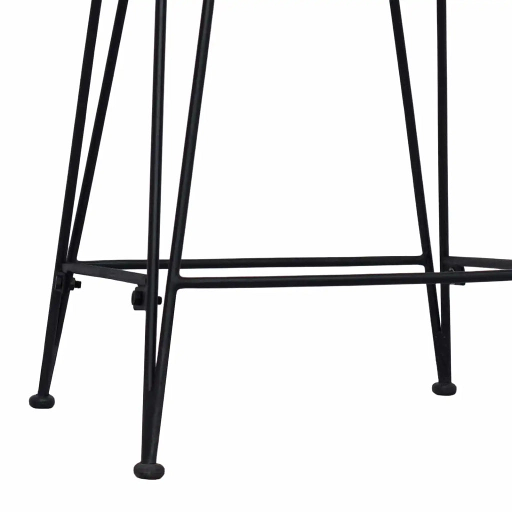 Sgabello da bar 2 pcs Nero 44 x 45 x 76 cm Rattan e acciaio 42033203