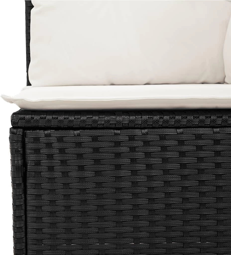 LAPOOH Set da pranzo da giardino 7 pezzi e cuscini in rattan sintetico nero, Set Tavolo e Sedie Giardino, Tavolo e Sedie Terrazza, Mobili da Giardino Esterno, Set di Mobili Da Giardino - 3256553