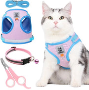 Collare per Gatti in Tessuto Soffice - Adattabile - Resistente allo Sfuggimento - Strisce Riflettenti - Collare con Cerniera - per Gatti Piccoli