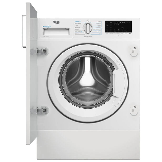 Beko lavatrice da incasso WIT8A4BW, 8 kg, classe A, 1400 giri-min, motore inverter, SteamTherapy, AutoClean, bianco