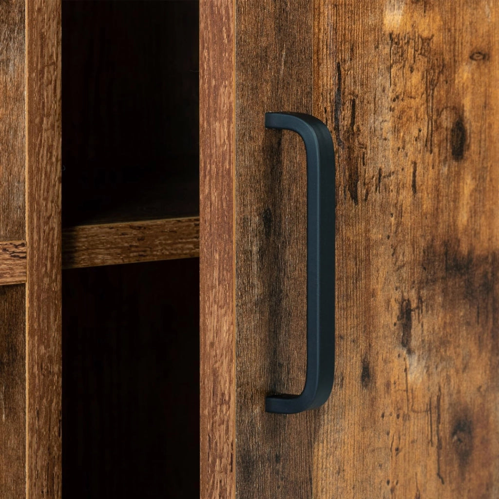 Credenza a 2 ante con ripiani effetto invecchiato, design industriale DAYTON