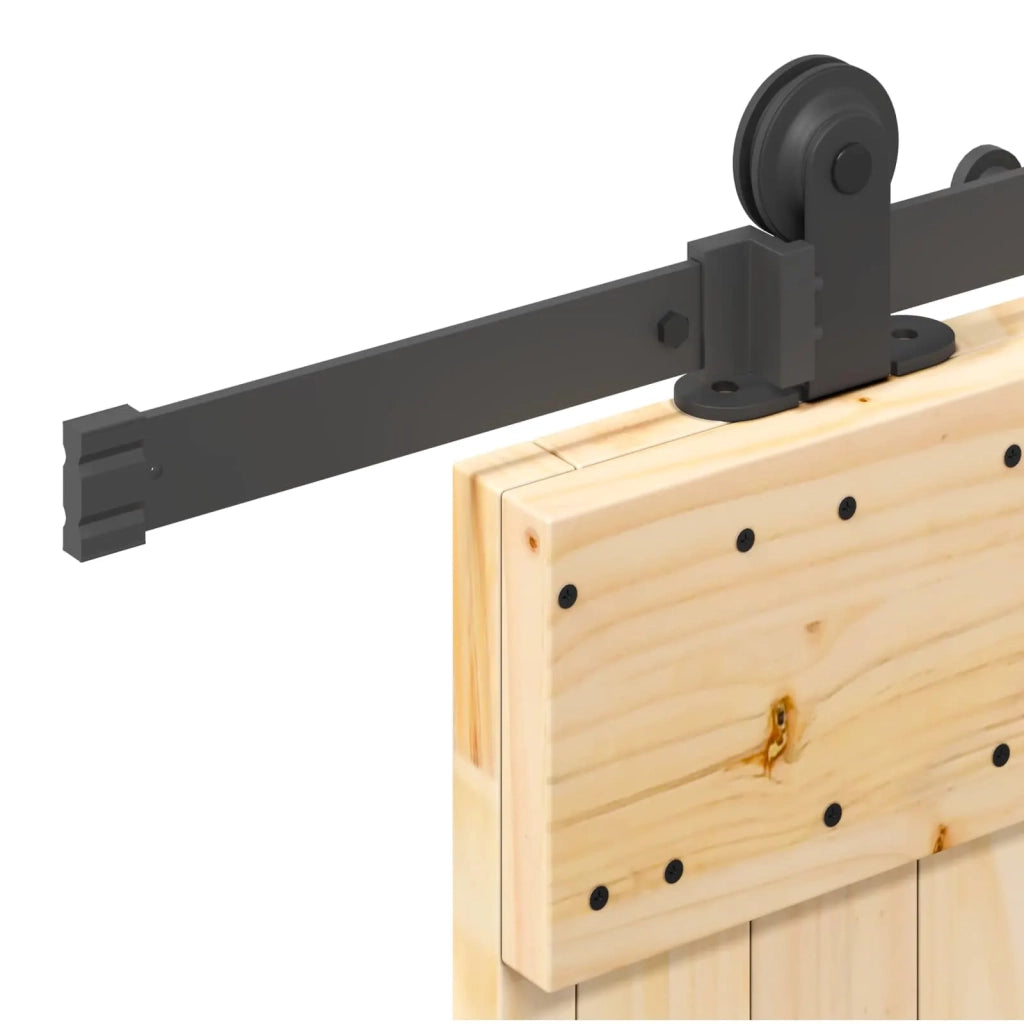 Porta scorrevole NARVIK Naturale e Nero 95 x 210 cm (213,5 cm) 3445369