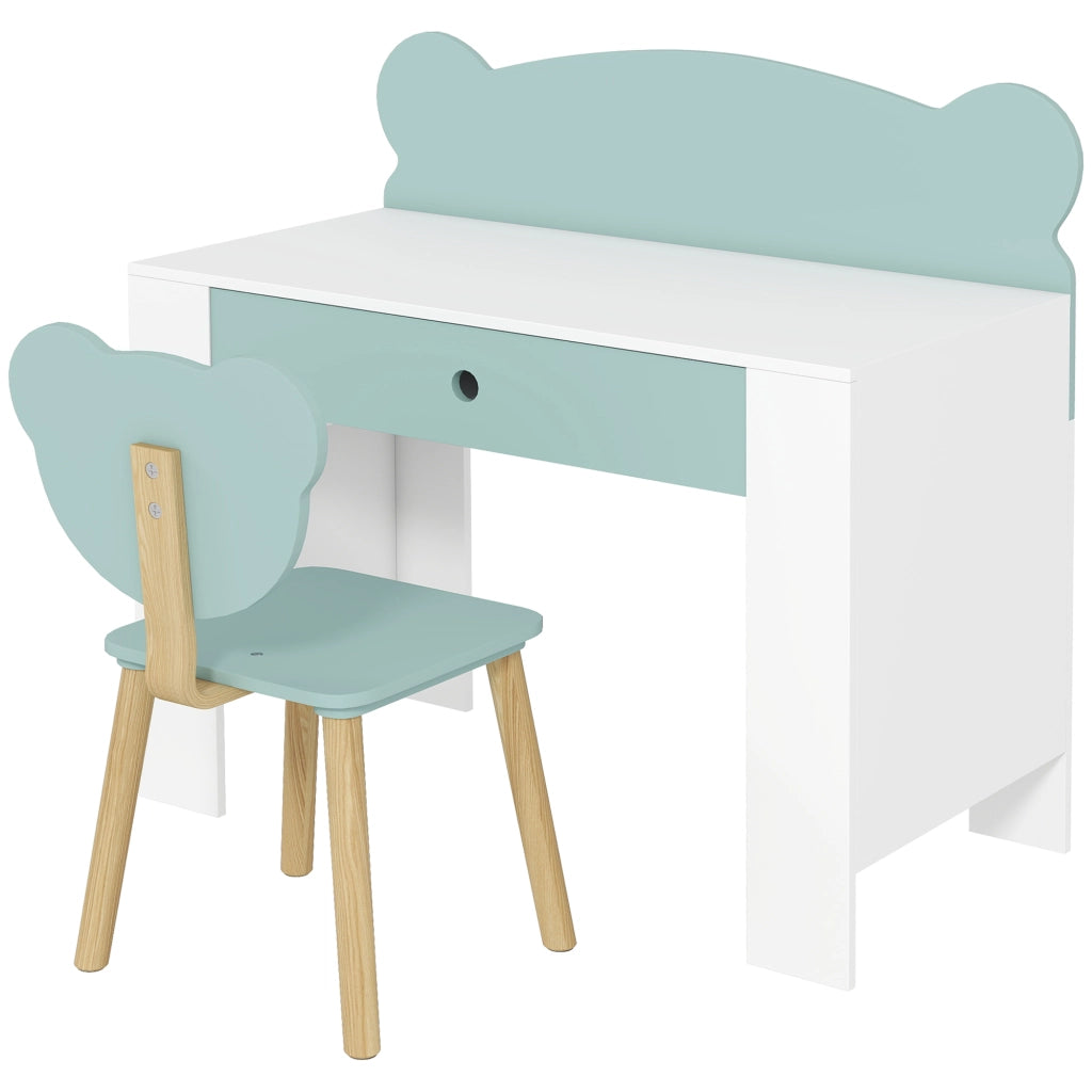 Scrivania Bambini con Sedia ¨C zephmum ¨C Verde 80x41x74.5 cm