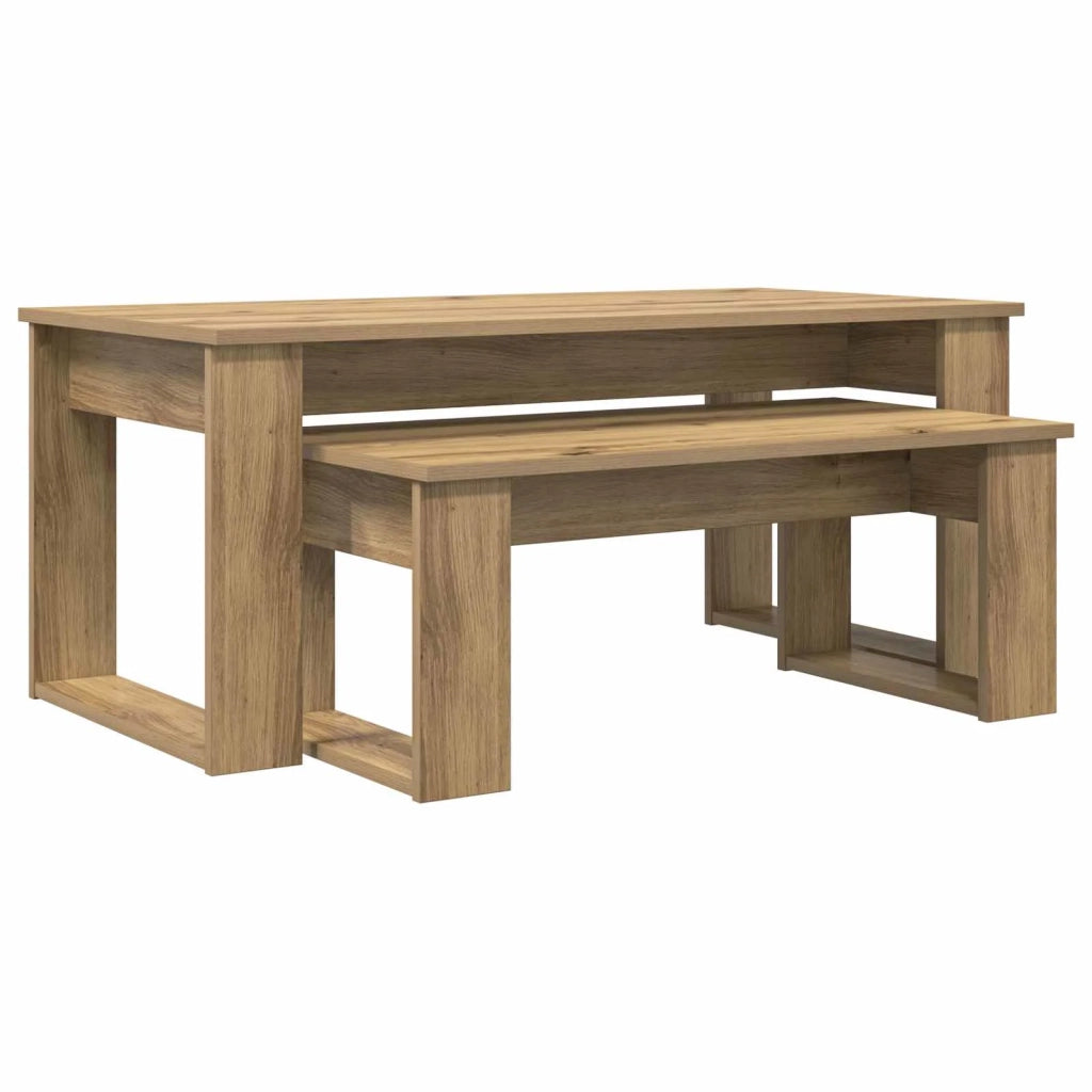 Set di Tavolini da Caffè 2 pcs Rovere artigianale 8000139