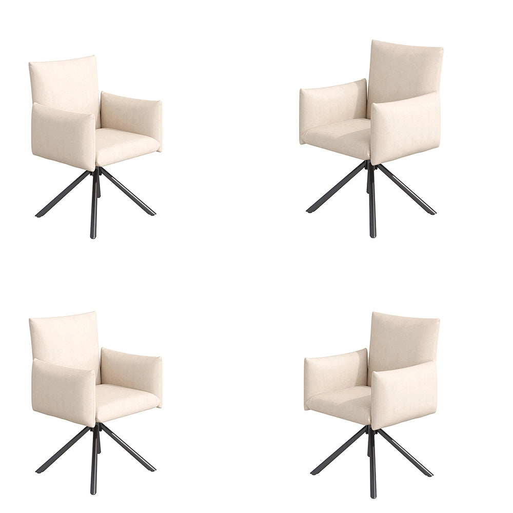 Sedia-Xylo-Lotto 4 girevole 360?? velluto beige supporto lombare