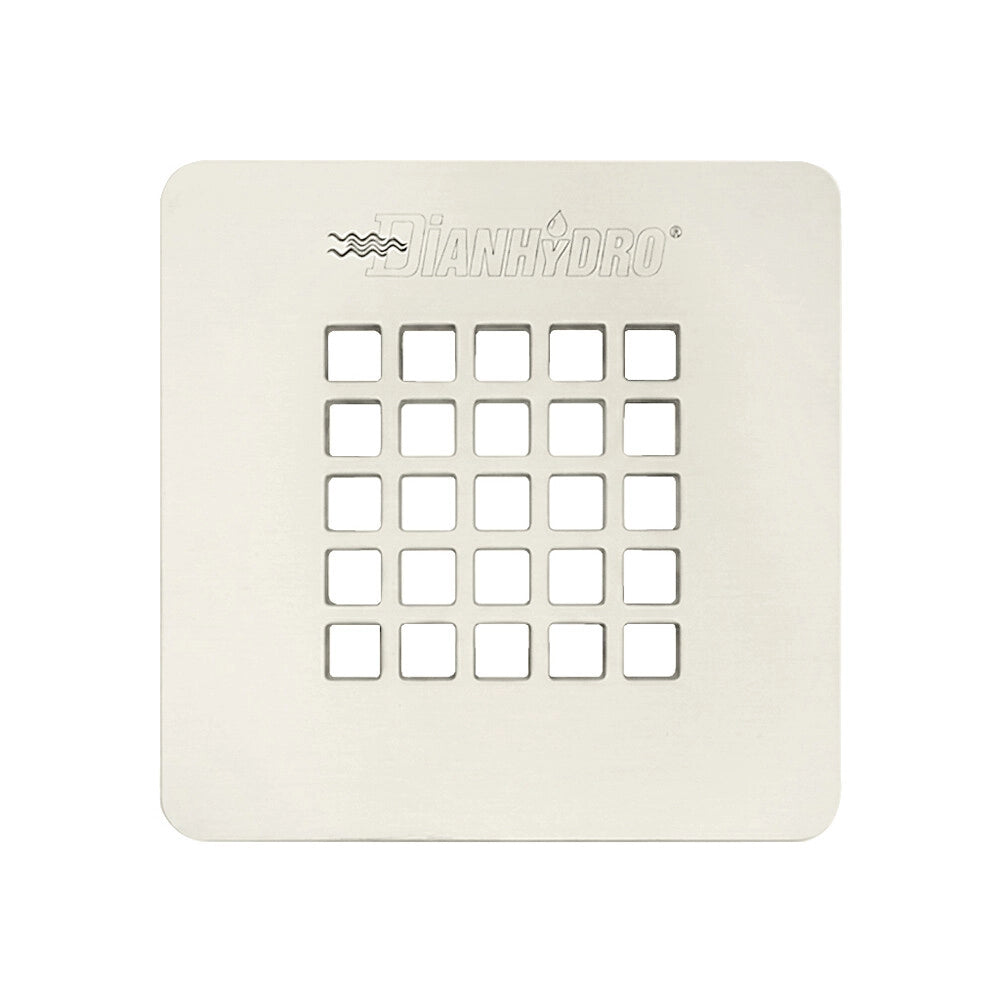 Griglia per piatto doccia beige in acciaio inox quadrata 12,5x12,5 cm