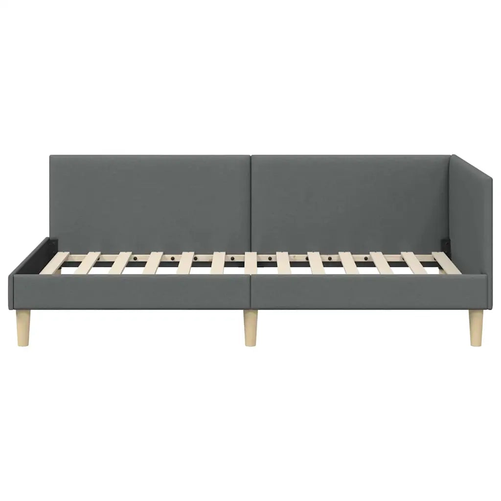 Cornice del letto ad angolo Grigio scuro 90 cm x 190 cm 42016182