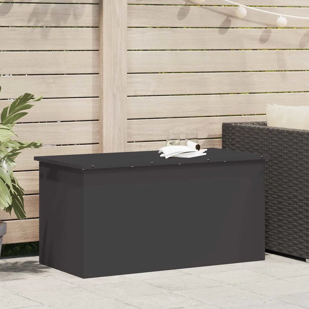 vidaXL Scatola di Stoccaggio Esterno Nero 100 x 50.5 x 50 cm